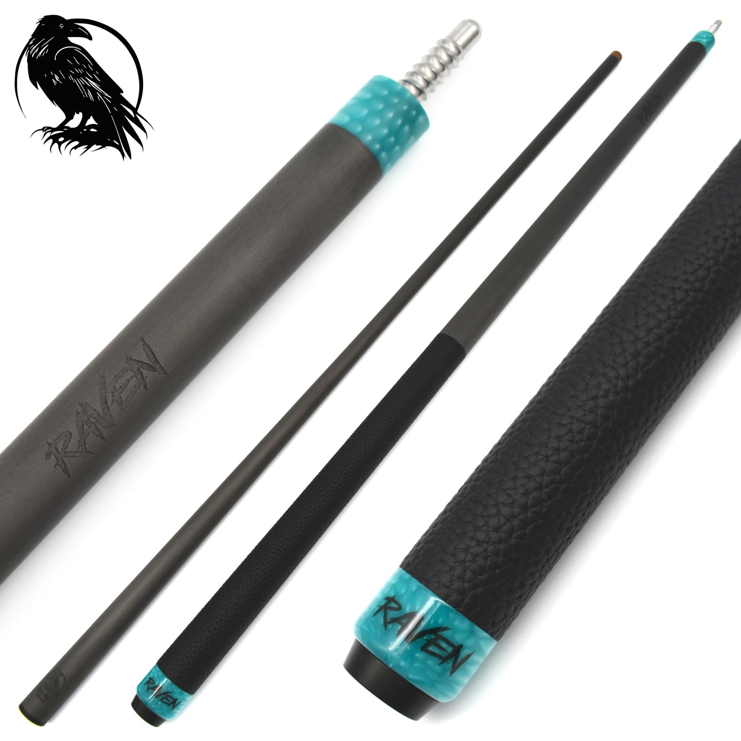 Raw Carbon Break Cue Leather Wrap, Blue