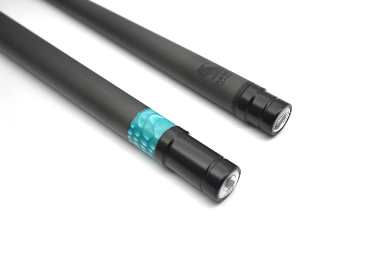 Raw Carbon Cue Leather Wrap, Blue