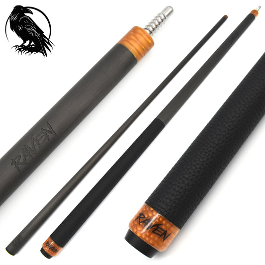 Raw Carbon Break Cue Leather Wrap, Brown