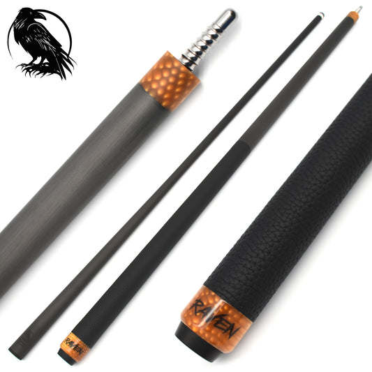 Raw Carbon Cue Leather Wrap, Brown