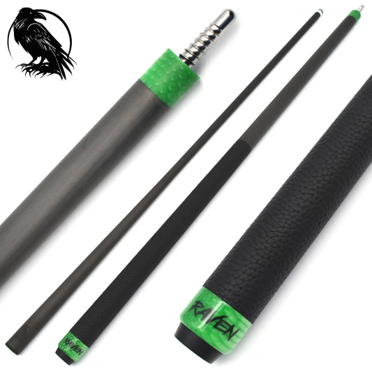 Raw Carbon Cue Leather Wrap, Green