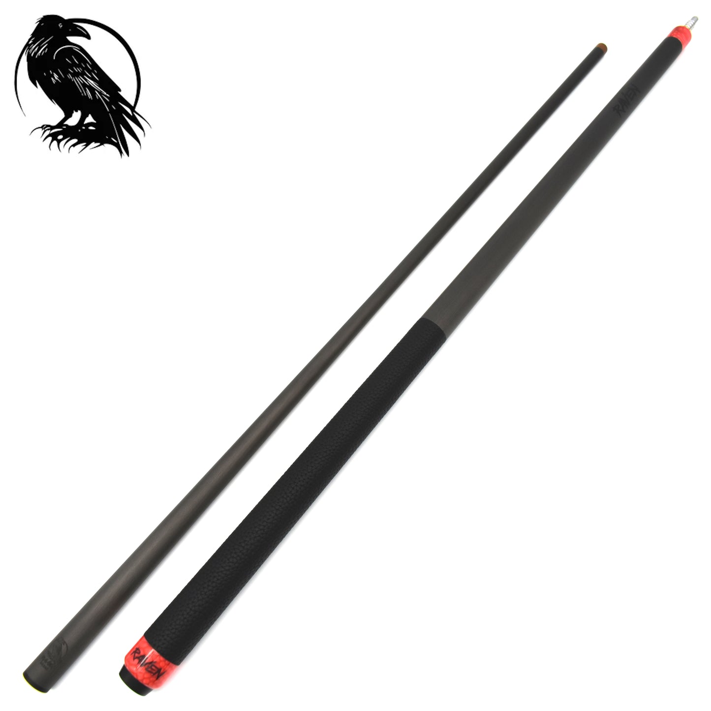 Raw Carbon Break Cue Leather Wrap, Red