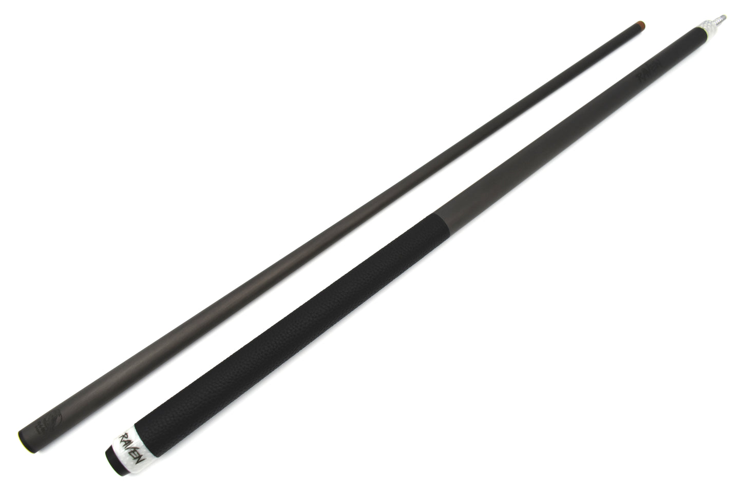 Raw Carbon Break Cue Leather Wrap, White