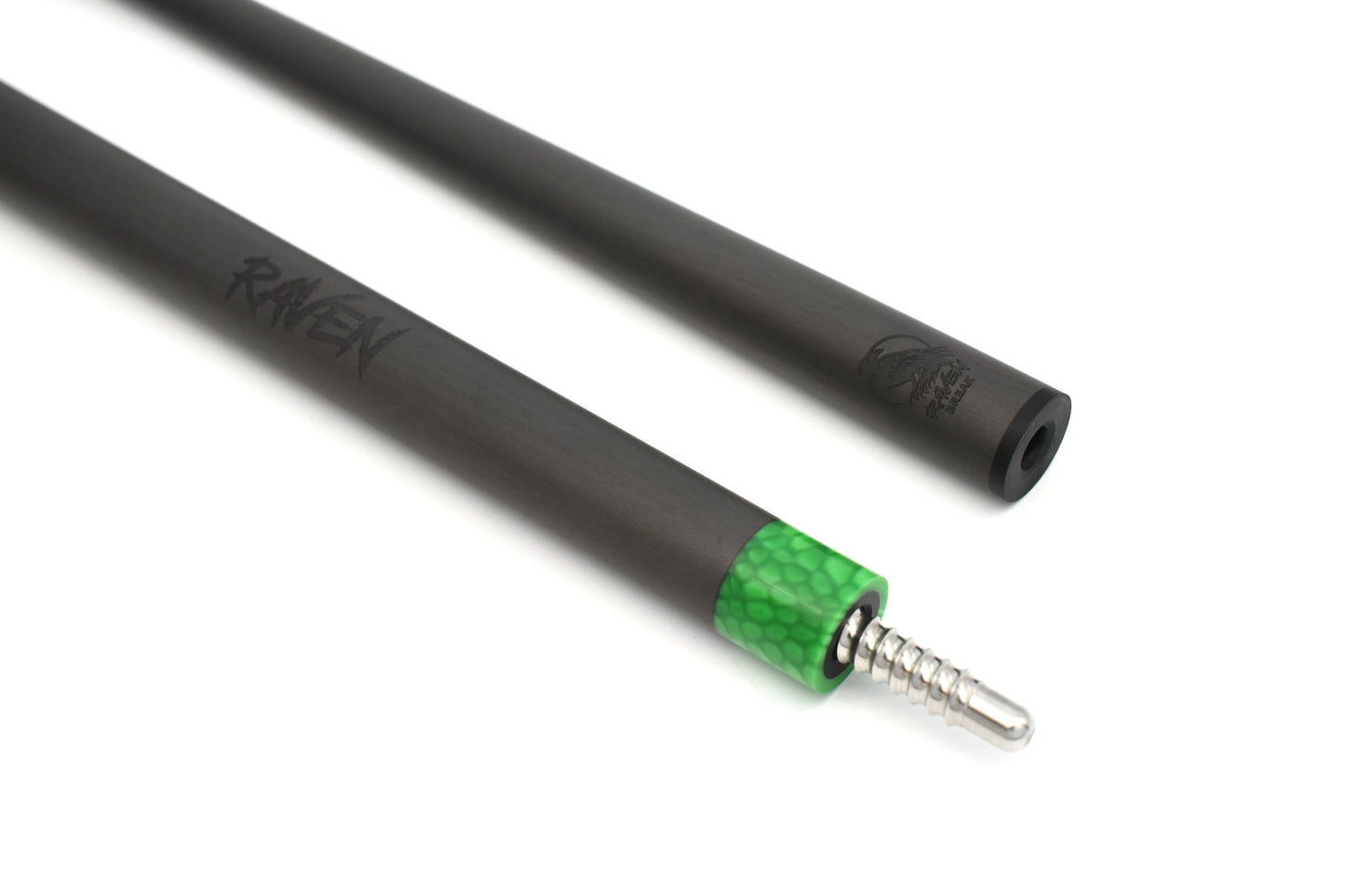 Raw Carbon Break Cue Leather Wrap, Green