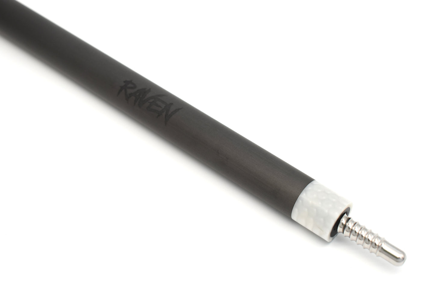 Raw Carbon Break Cue Leather Wrap, White
