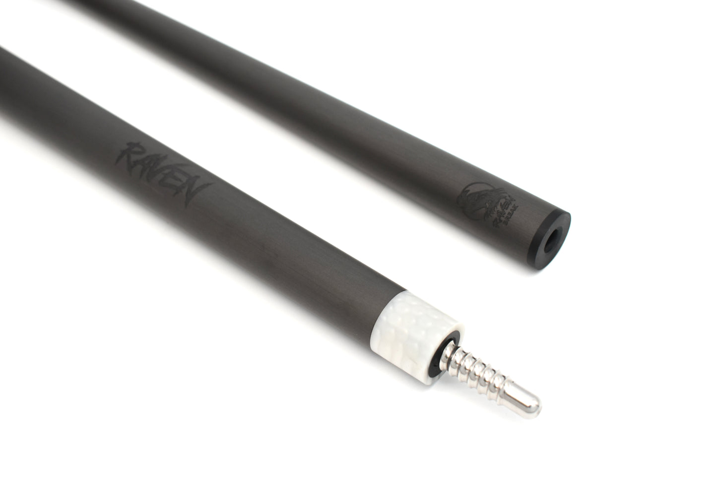 Raw Carbon Break Cue Leather Wrap, White
