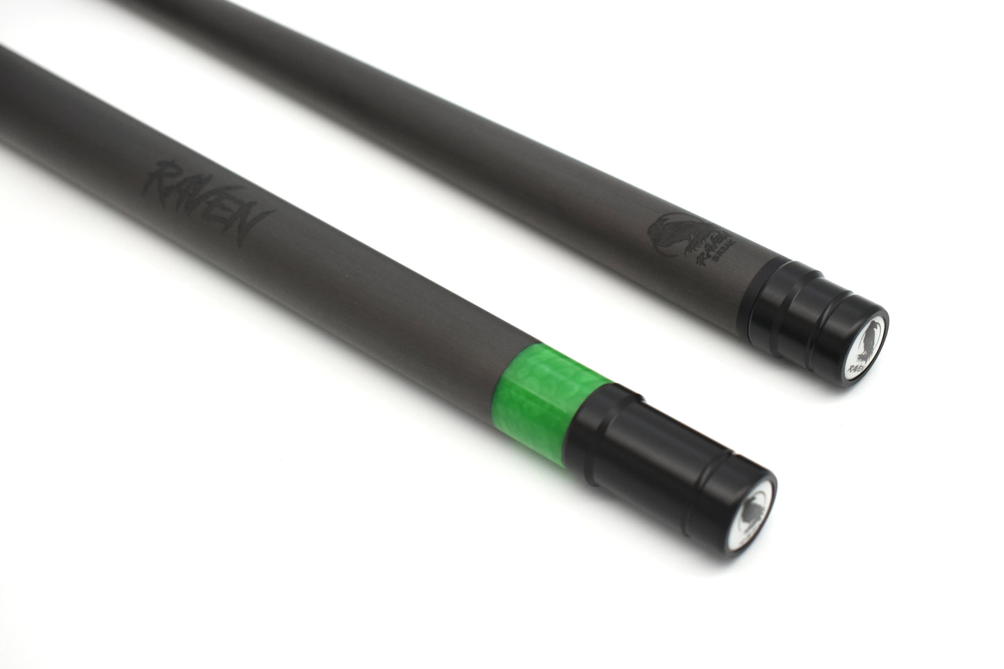 Raw Carbon Break Cue Leather Wrap, Green