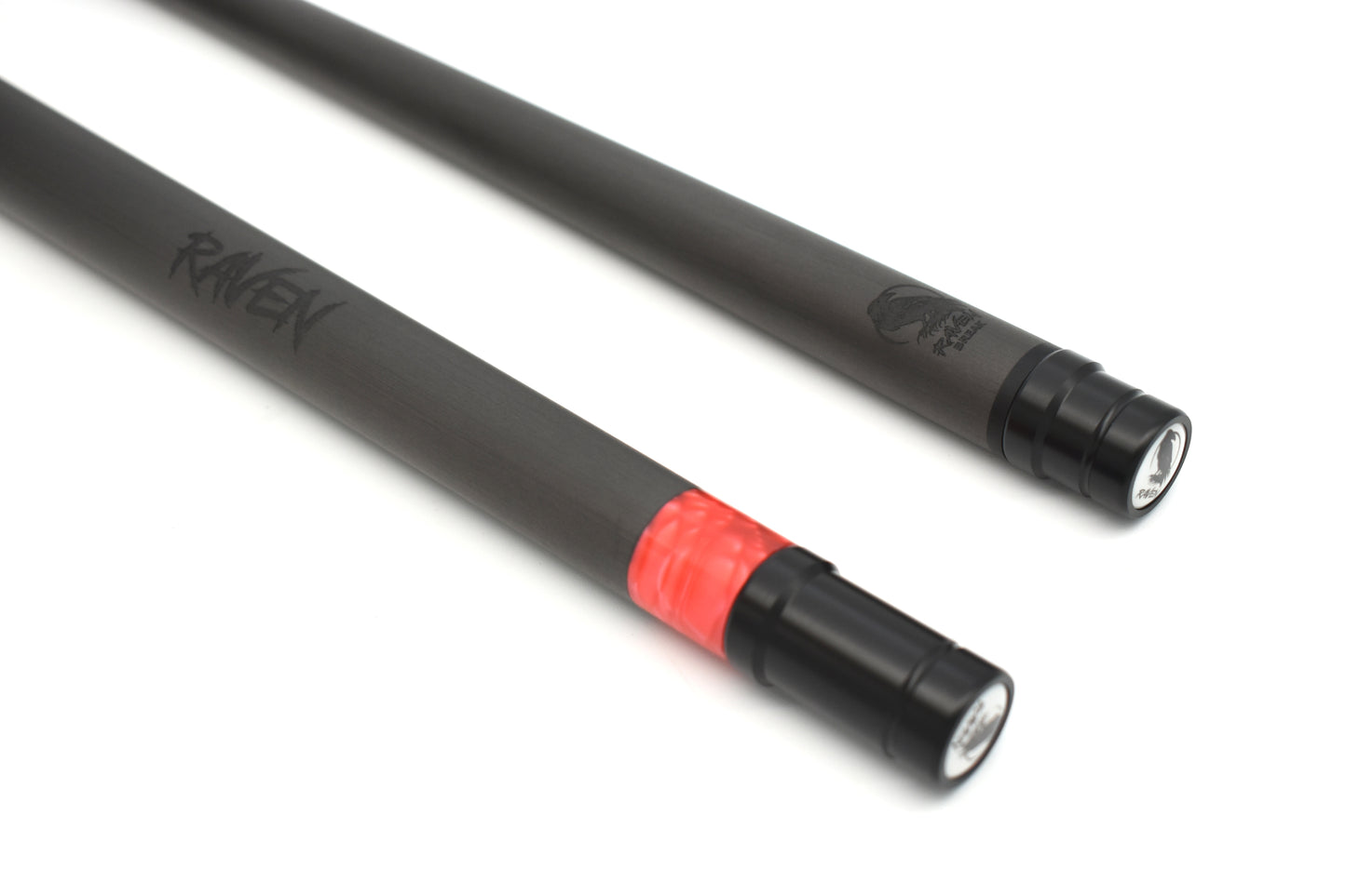 Raw Carbon Break Cue Leather Wrap, Red