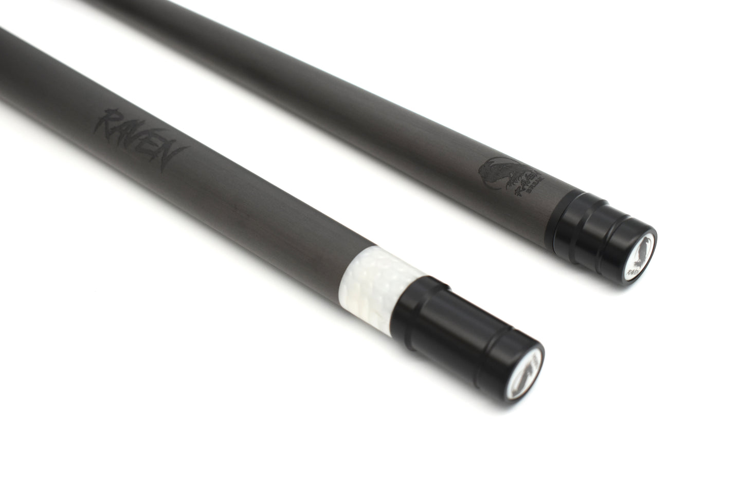Raw Carbon Break Cue Leather Wrap, White
