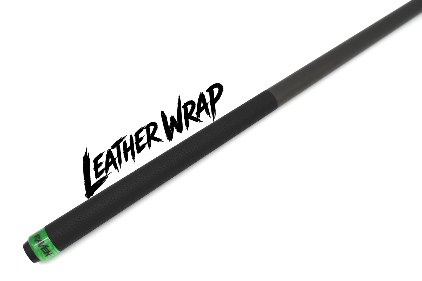 Raw Carbon Break Cue Leather Wrap, Green