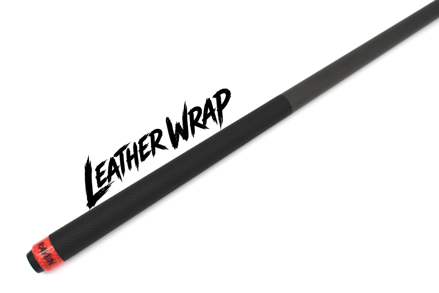 Raw Carbon Break Cue Leather Wrap, Red