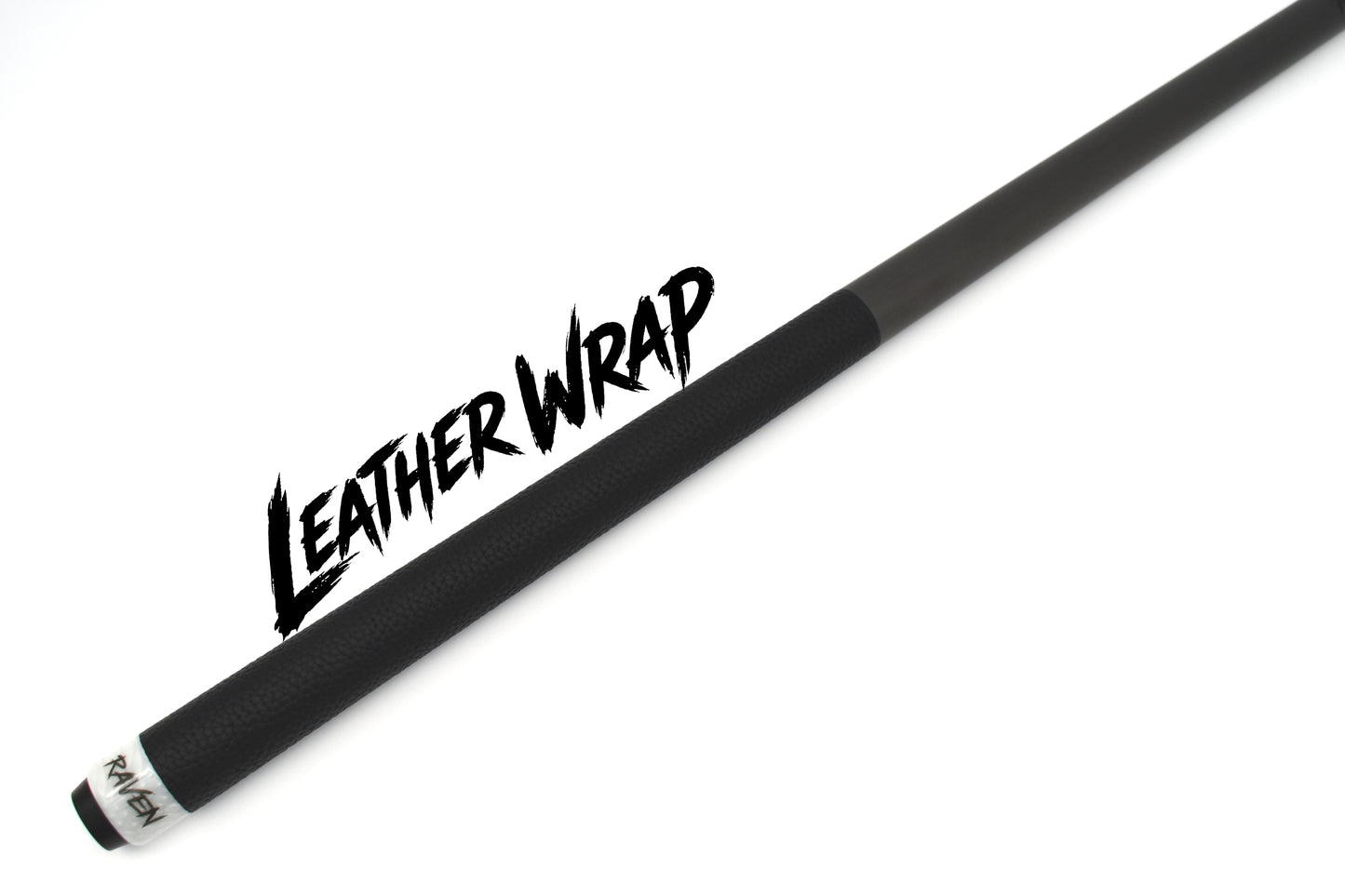 Raw Carbon Break Cue Leather Wrap, White