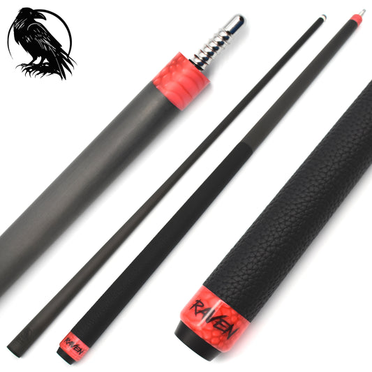Raw Carbon Cue Leather Wrap, Red