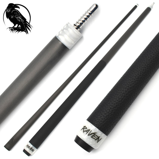 Raw Carbon Cue Leather Wrap, White
